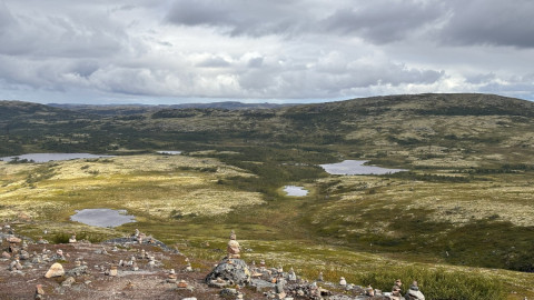 каменные пирамидки в тундре