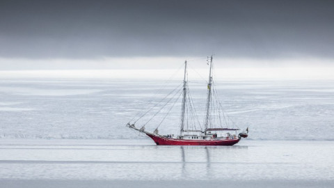 корабль, Антарктика, парусник