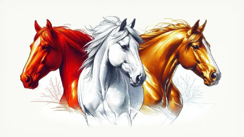 три разных коня