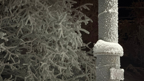изморозь на столбе