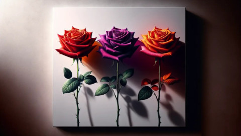 три разные розы