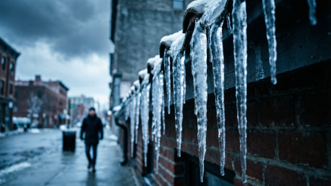 Сосульки крупным планом