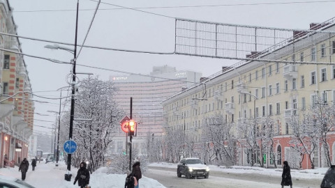 люди идут по улице зимой