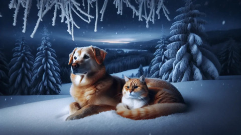 кошка и собака