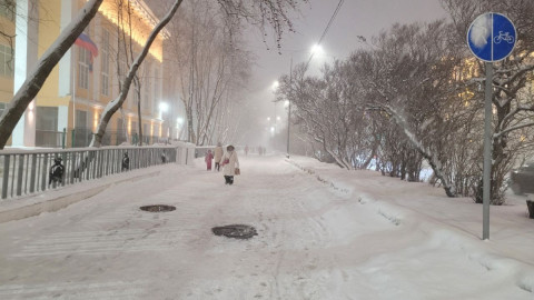 Снег идет на улице