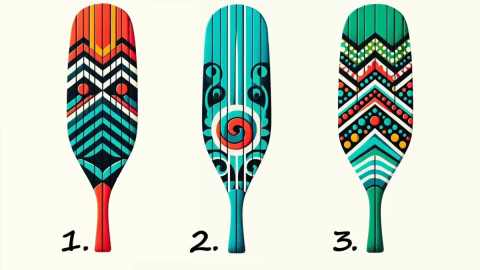 три раскрашенных весла