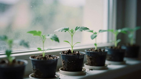 Рассада на подоконнике