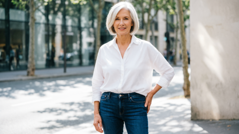 Зрелая женщина на улице