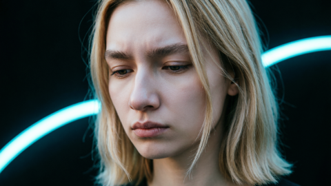 Девушка в глубоком раздумье