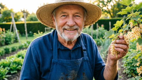 Мужчина на огороде