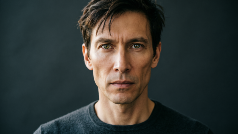 Человек смотрит прямо