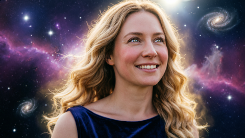 Женщина на фоне неба