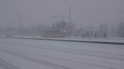 троллейбус в метель