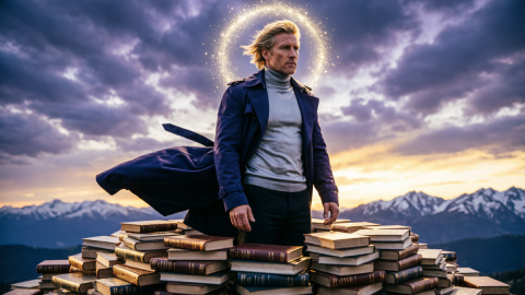 Мужчина и книги рядом