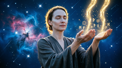 Женщина на фоне неба