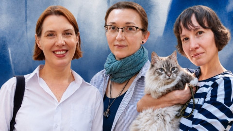 Три художницы и кот