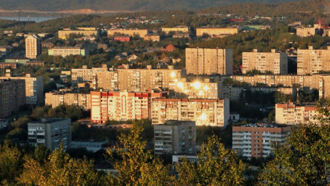 панорамный вид осеннего Мурманска