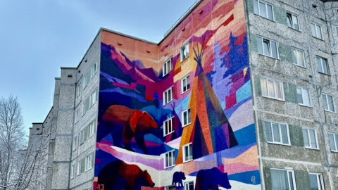 Мурал в городе