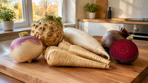 Осенние корнеплоды для похудения на кухонном столе